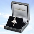 Solid Silver Jet-Age Brooch